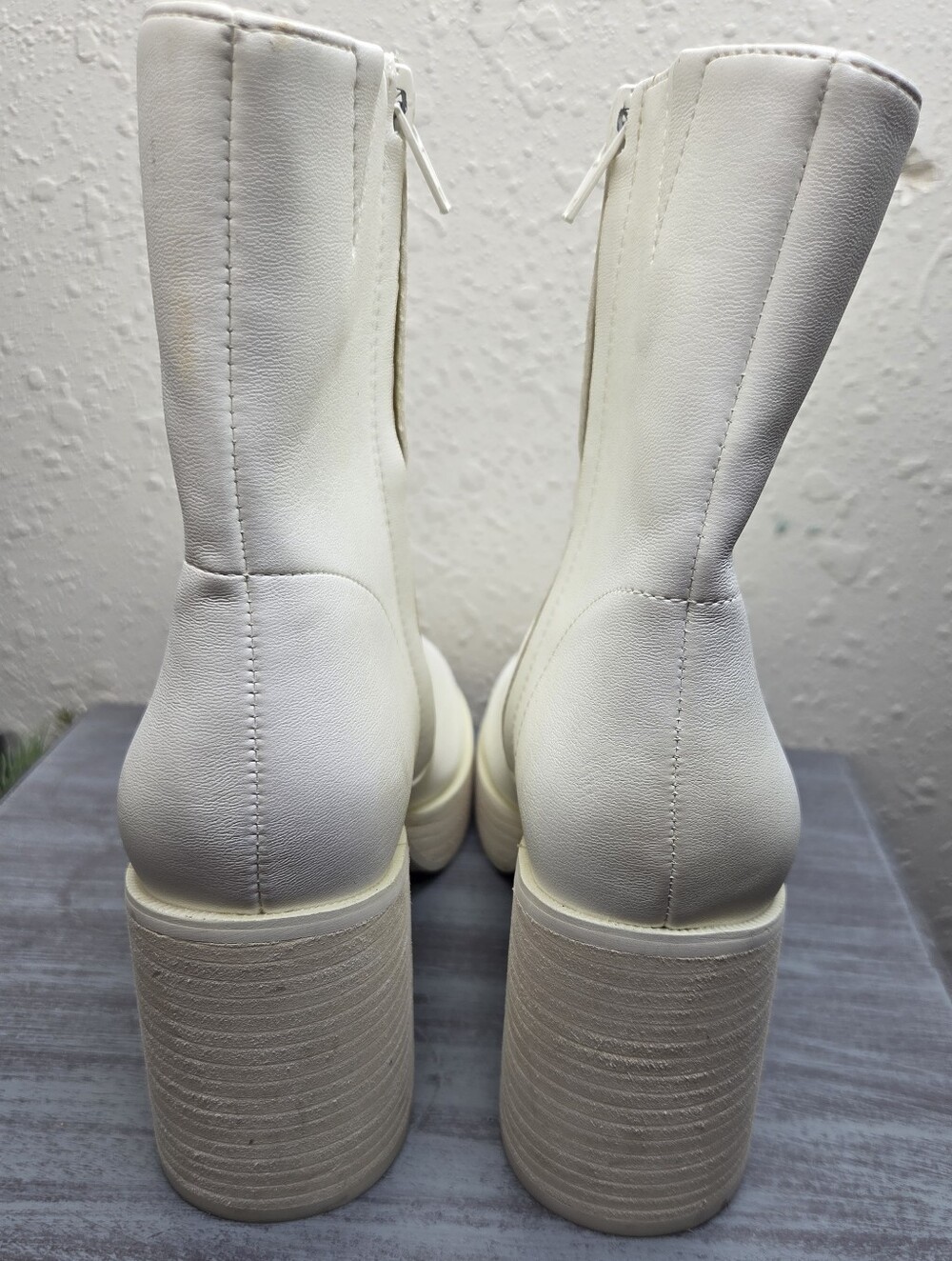Altar'd State Off-White Platform Ankle Boots Size 7.5 - Picture 7 of 11